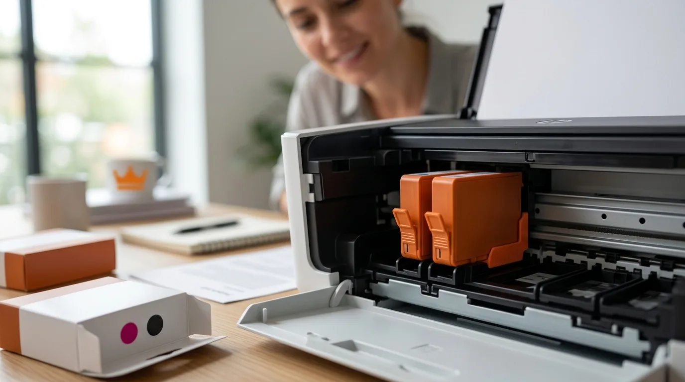Zo herkent je HP-printer ook huismerkcartridges - photorealistic editorial photograph
