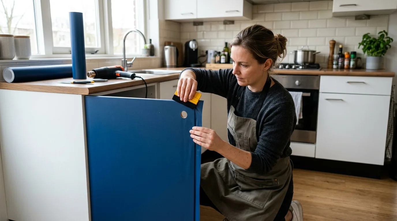Keukenkastjes met wrapfolie in een strakke matte afwerking