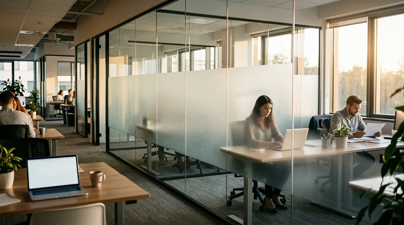 Raamfolie kantoor: privacy en zonwering combineren
